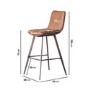 Set of 2 Tan Faux Leather Bar Stools with Backs - Caspian House