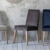 Rex Brown Mouse Velvet Pair of Dining Chairs