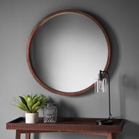 Boho Retreat Round Dark Wood Mirror Boho Retreat Round Dark Wood Mirror
