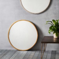 Round Antique Gold Mirror