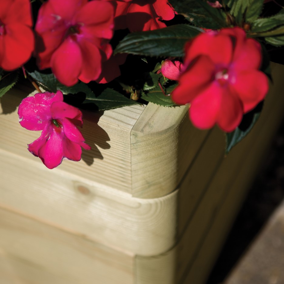 Rowlinson Outdoor Marberry Wooden Square Planter