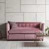 Gallery London Luxury Velvet 2 Seater Sofa - Rosewood Pink
