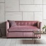 Gallery London Luxury Velvet 2 Seater Sofa - Rosewood Pink