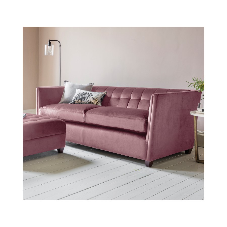 Gallery London Luxury Velvet 2 Seater Sofa - Rosewood Pink