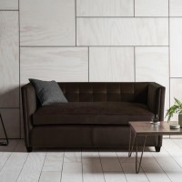 Gallery London 2 Seater Sofa in Brown Espresso Velvet Fabric 