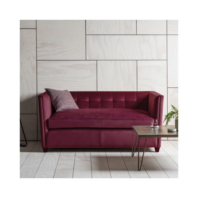 Gallery London Luxury Velvet 2 Seater Sofa - Brussels Raspberry
