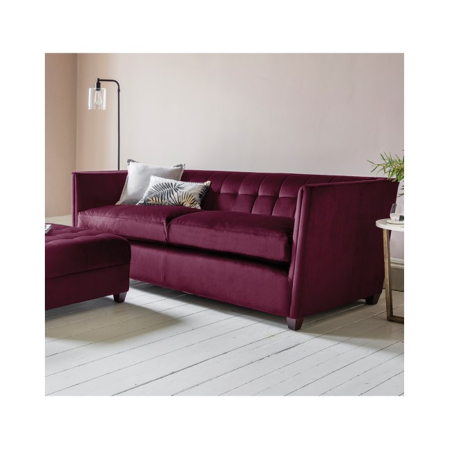Gallery London Luxury Velvet 3 Seater Sofa - Brussels Raspberry
