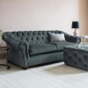Gallery Hampton Chesterfield Sofa in Upholstery Fabric - Steel Blue