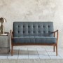 GRADE A1 - Gallery Humber Fabric Grey 2 Seater Sofa - Tufted Detailing