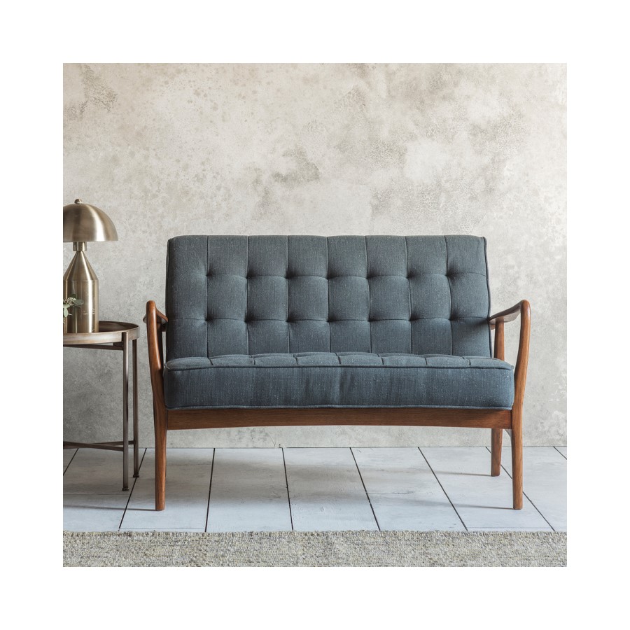 GRADE A1 - Gallery Humber Fabric Grey 2 Seater Sofa - Tufted Detailing
