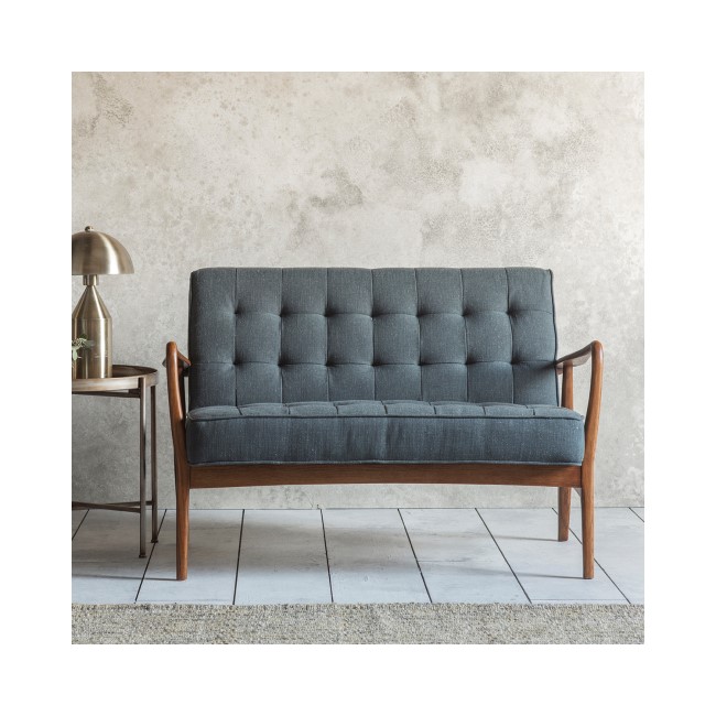 Dark Grey Linen 2 Seater Sofa - Gallery