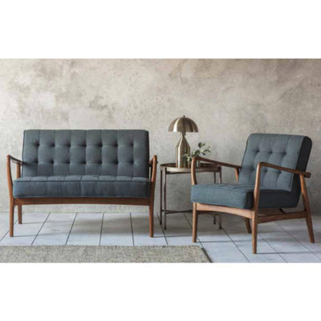 GRADE A1 - Gallery Humber Fabric Grey 2 Seater Sofa - Tufted Detailing