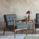 FOL100425 Dark Grey Fabric Mid Century Armchair - Humber - Caspian House