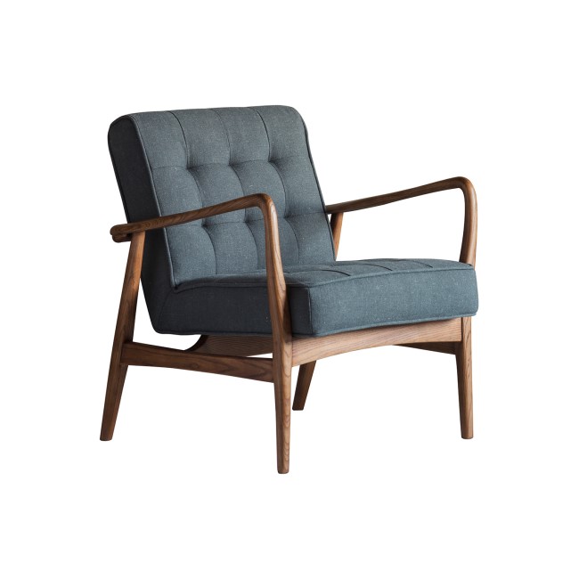 Dark Grey Fabric Mid Century Armchair - Humber - Caspian House