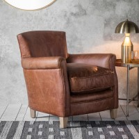 Leather Armchair in Brown - Caspian House
