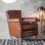 Leather Armchair in Brown - Caspian House
