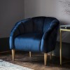 Gallery Tulip Armchair in Blue Velvet