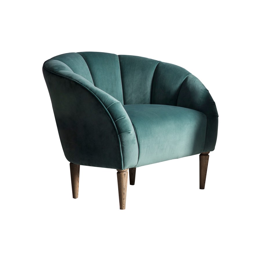 Gallery Tulip Armchair in Green Velvet