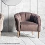 Gallery Taupe Brown Velvet Armchair - Tulip Design