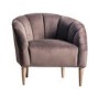 Gallery Taupe Brown Velvet Armchair - Tulip Design
