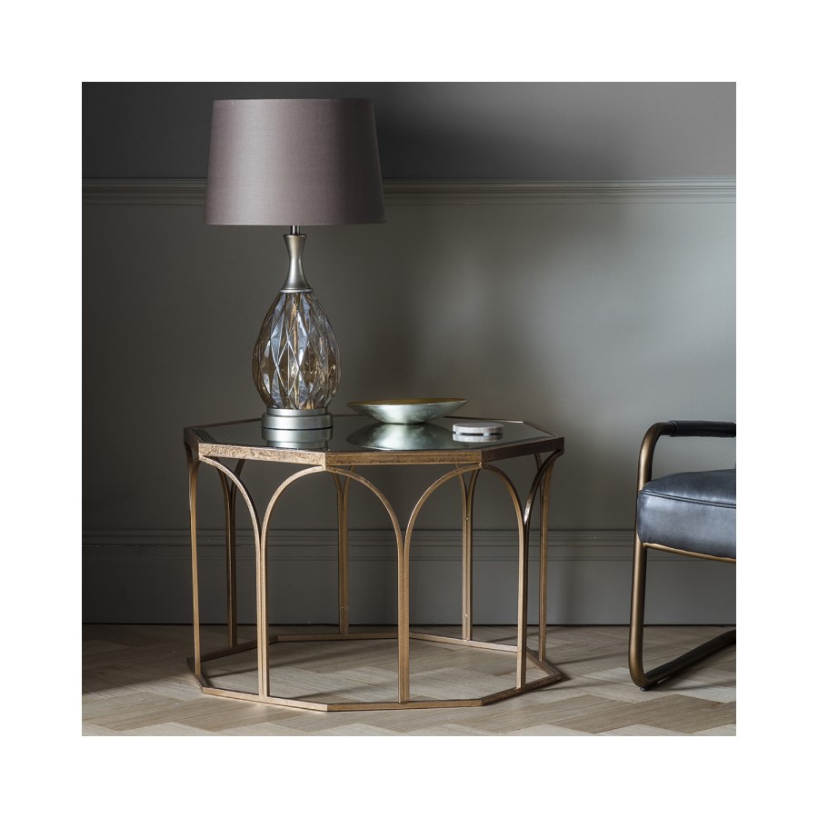 Gallery Canterbury Gold Coffee Table with Mirrored Top
