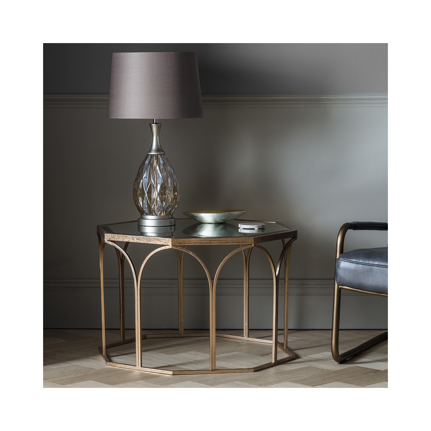 Gallery Canterbury Gold Coffee Table With Mirrored Top Furniture123 Gallery Canterbury Gold Coffee Table With Mirrored Top Furniture123