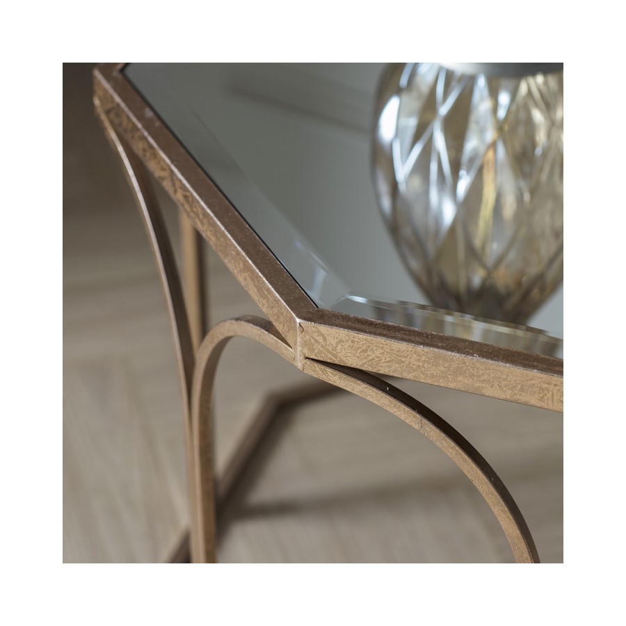 Gallery Canterbury Gold Coffee Table with Mirrored Top