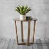 Gallery Emperor Marble Round Side Table with Metal Base
