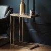 GRADE A1 - Gallery Emperor Marble Side Table with Metal Base