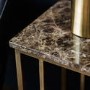 Brown Marble Sofa Side Table - Emperor
