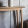 Gallery Milano Solid Oak Light Wood Chevron Style Console Table
