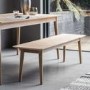 Solid Oak Light Wood Chevron Style Dining Bench - Milano - Caspian House
