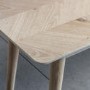 Solid Oak Light Wood Chevron Style Dining Bench - Milano - Caspian House