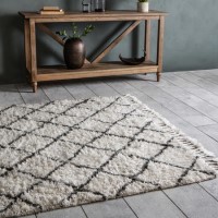 Hand Crafted White & Grey Berber Style Rug - 230 x 170 cm - Caspian House