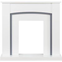 Adam Chilton Fireplace in Pure White and Grey 39 Inch - Surround Only Adam Chilton Fireplace in Pure White and Grey 39 Inch - Surround Only