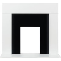 White and Black Freestanding Fireplace Surround - Adam Miami White and Black Freestanding Fireplace Surround - Adam Miami