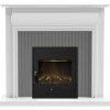 Adam Westminster Fireplace in White &amp; Galaxy Grey with Oslo Electric Inset Stove in Black