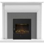 Adam Westminster Fireplace in White & Galaxy Grey with Oslo Electric Inset Stove in Black