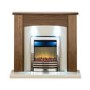 Adam Stanford Fireplace Suite in Walnut with Eclipse Electric Fire in Chrome and Downlights
