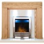 Adam Oak and Chrome Electric Fireplace Suite - Beaumont