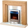 Adam Oak and Chrome Electric Fireplace Suite - Beaumont