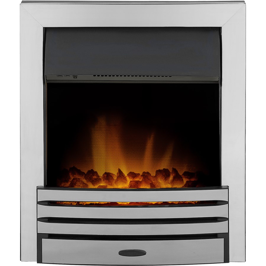 Adam Oak and Chrome Electric Fireplace Suite - Beaumont