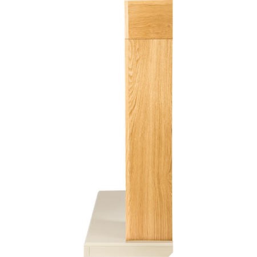 Adam Oak and Chrome Electric Fireplace Suite - Beaumont