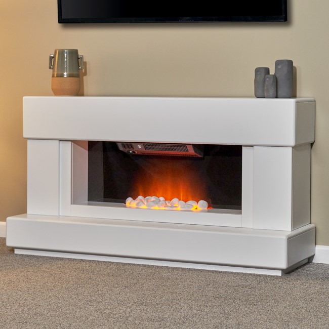 Adam Verona Fireplace Suite in Pure White