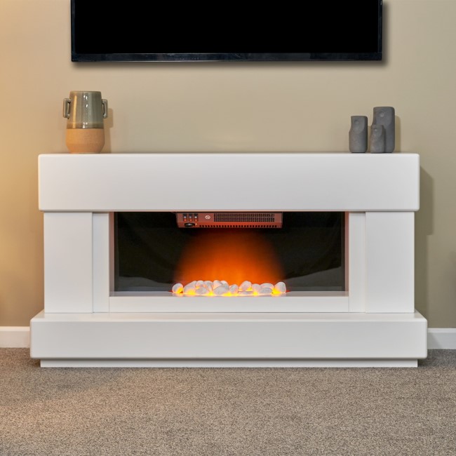 Adam Verona Fireplace Suite in Pure White