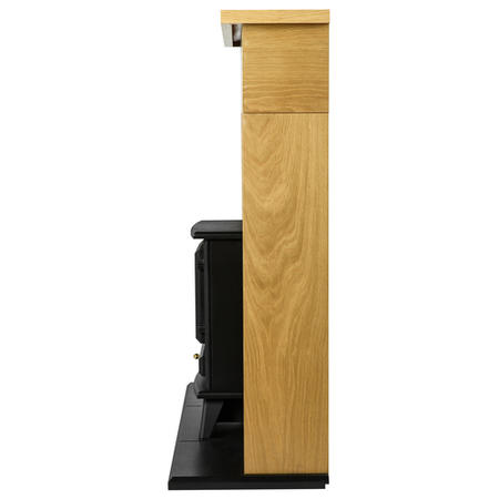 GRADE A1 - Adam Innsbruck Stove Suite in Oak with Hudson Electric Stove