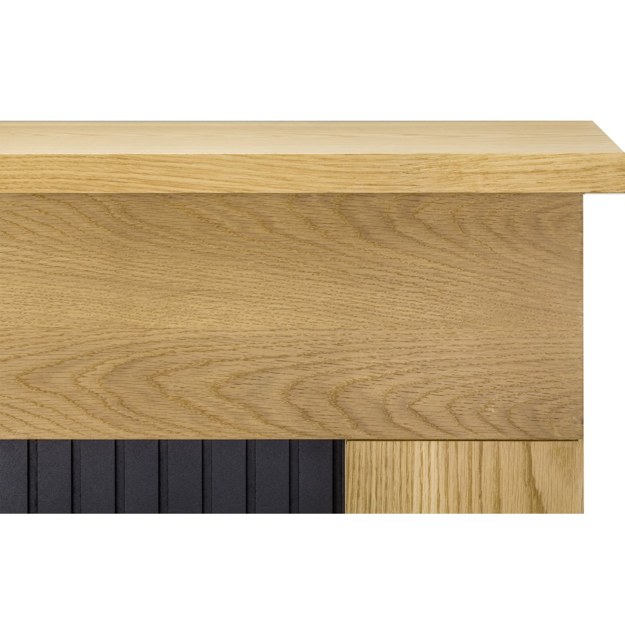 GRADE A1 - Adam Innsbruck Stove Suite in Oak with Hudson Electric Stove