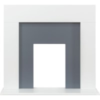 Adam Miami Fireplace in Pure White and Grey