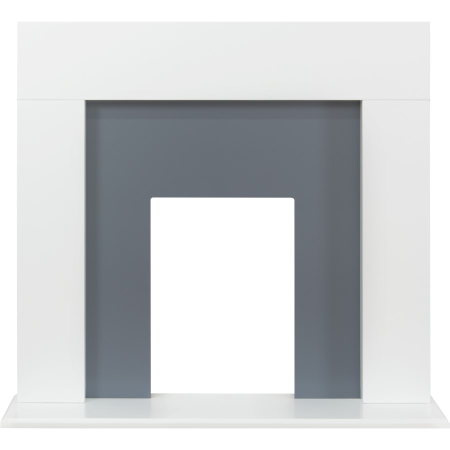 Adam Miami Fireplace in Pure White and Grey