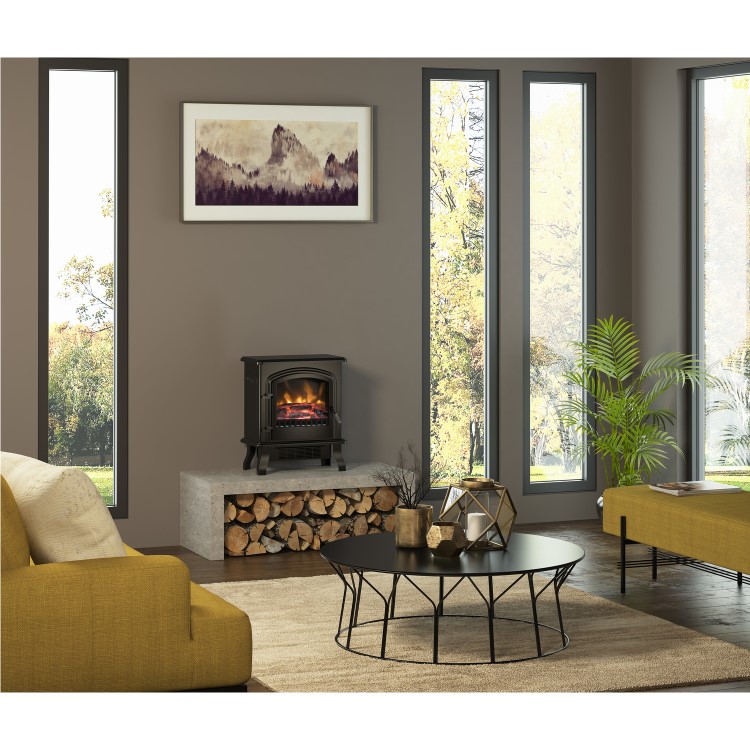 Be Modern Black Freestanding Electric Stove Fire - Colman